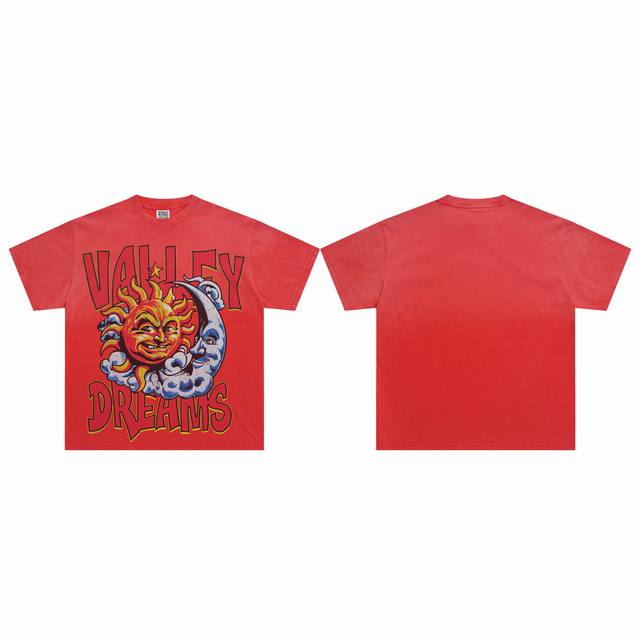 V506# Vale Forever Valley Dreams Tee Washed and Distressed American Fashion T-sh