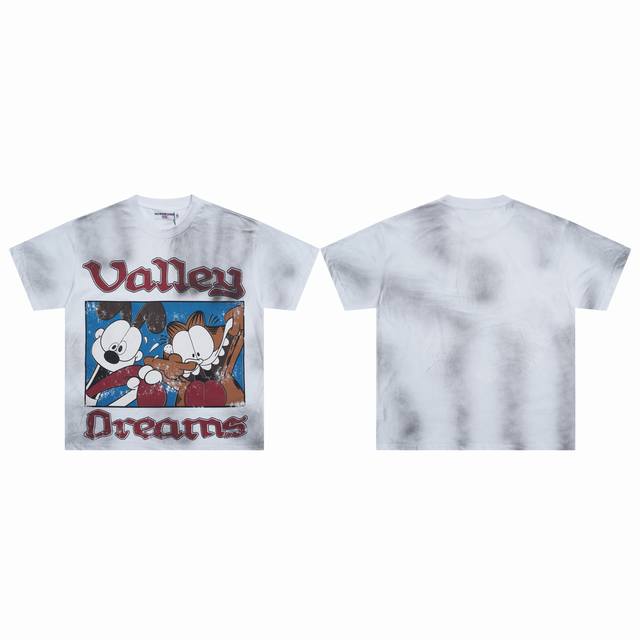 V112# 2025Ss Vale Forever Valley Dreams Tee Washed and distressed high quality T