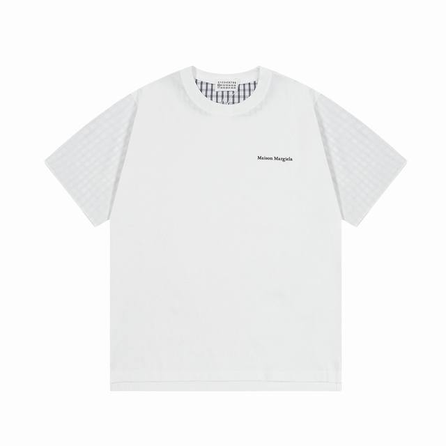 High quality Margiela 25Ss new folded plaid short sleeves The fabric is made of