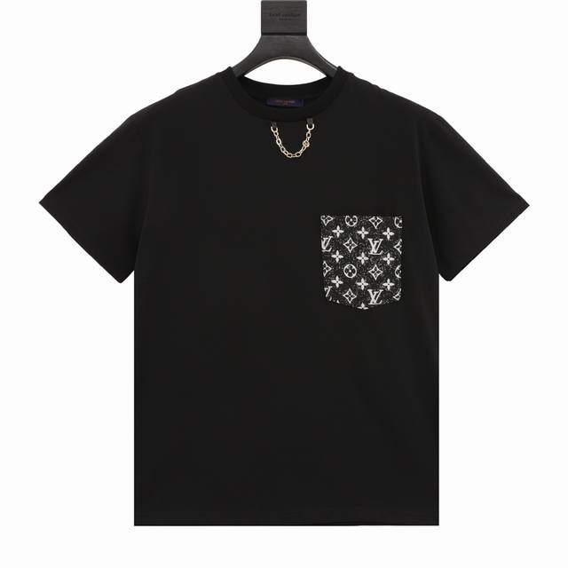 Style No. Y366 Louis Vuitton 23Ss denim pocket short sleeves Hardware chain embe