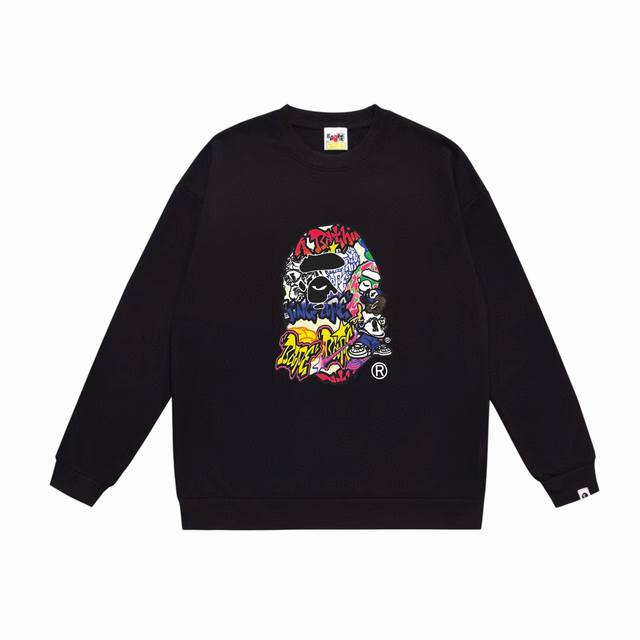 Model No. Sc532# Terry Plush 90 Top version Bape Ape Head Cartoon Pattern Printe