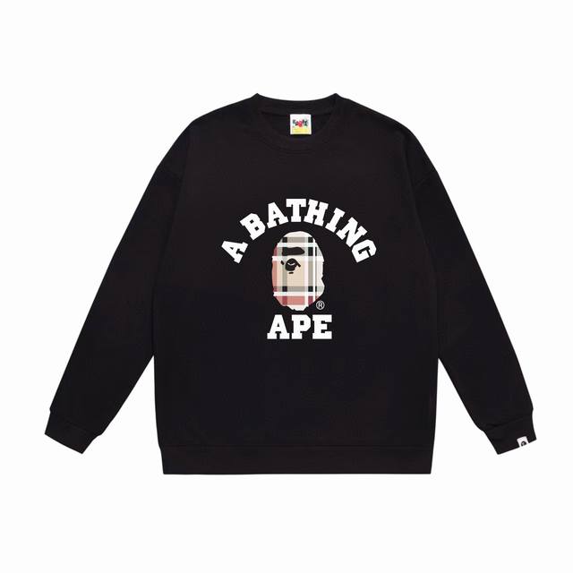 Model No. Sc522# Terry Plush 90 Top version Bape Ape Pattern Print Round Neck Sw