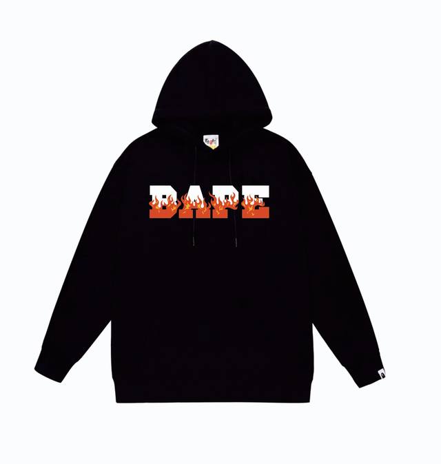 Model No. Sc837# Terry Plush 110 Top version Bape flame letter print pattern hoo