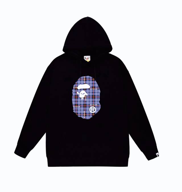 Model No. Sc825# Terry plus velvet 110 Top version Bape ape head plaid print pat