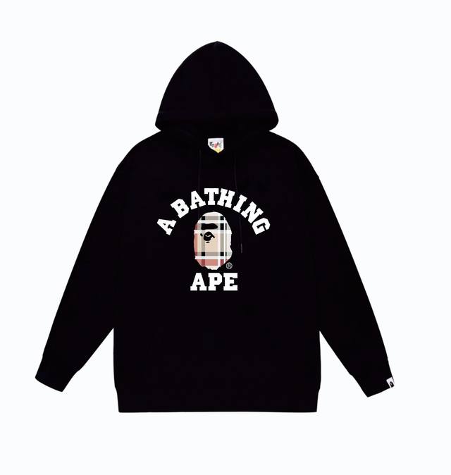 Model No. Sc822# Terry Plush 110 Top version Bape Ape Pattern Printed Hooded Swe