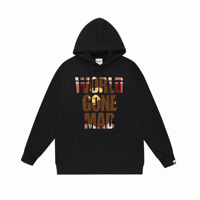 Model No. Sc726# Terry Plush 110 Top version Bape plaid letter ape head print ho