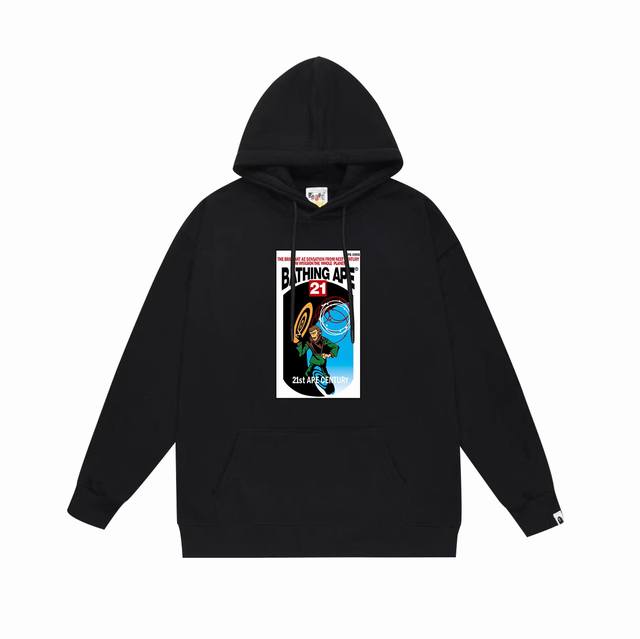 Style No. Sc696# Terry plus velvet top version Bape ape print pattern hooded swe