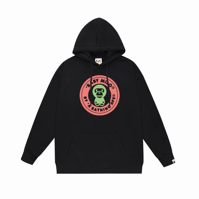 Model No. Sc680# Terry plus velvet top version Bape cartoon Baby Milo round badg