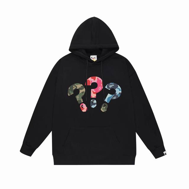 Style No. Sc664# Terry plus velvet top version Bape ape head question mark print