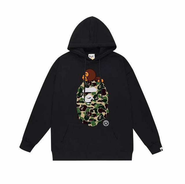 Style No. Sc648# Terry plus velvet top version Bape ape head monkey letter print