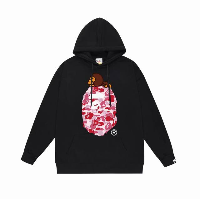 Style No. Sc648# Terry plus velvet top version Bape ape head monkey letter print
