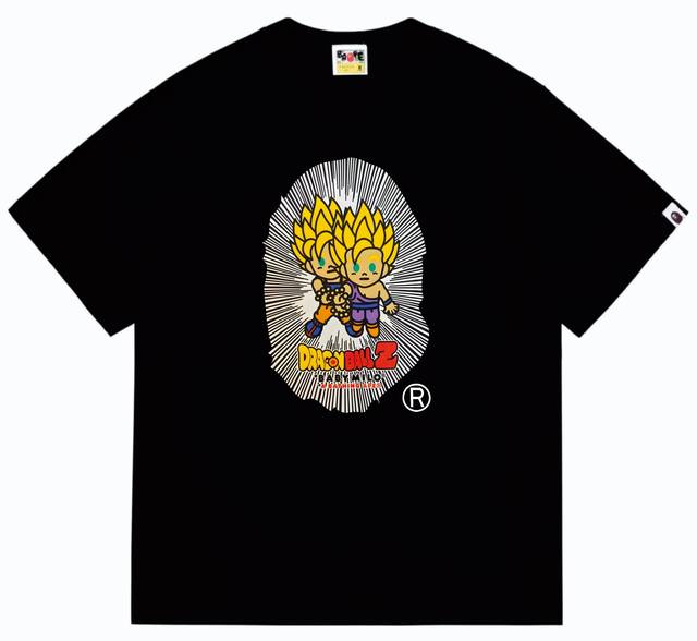 Sc255# Top version Bape Dragon Ball co-branded Super Saiyan Great Ape printed T-