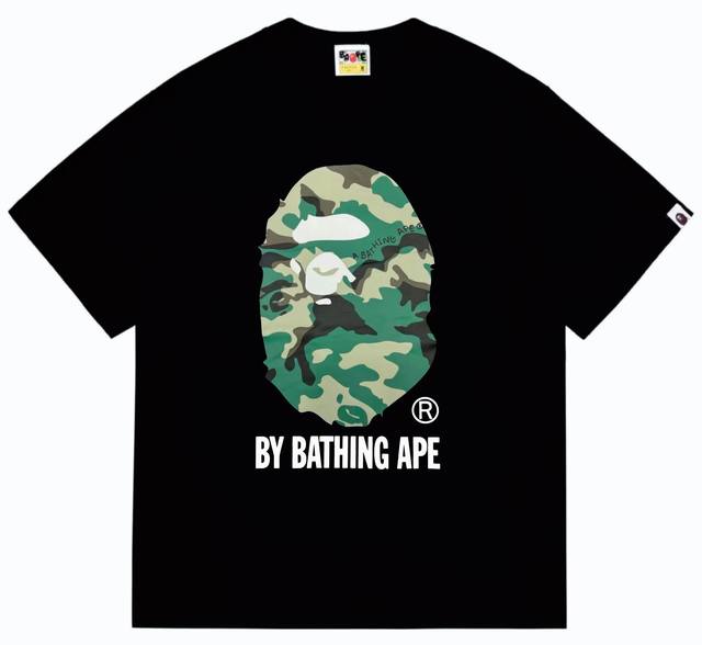 Sc254# Top version Bape forest camouflage Great Ape head letter printed T-shirt