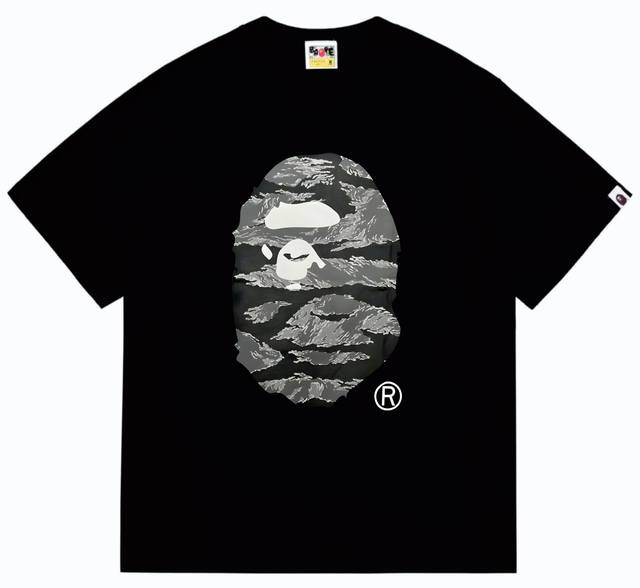 Sc253# Top version Bape tiger camouflage ape head printed T-shirt Made of 260g h
