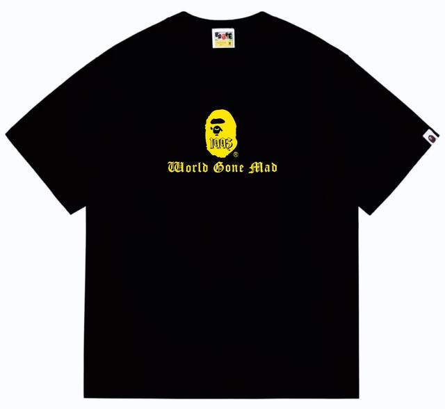 Sc250# Top version Bape contrasting ape head letter print short-sleeved T-shirt