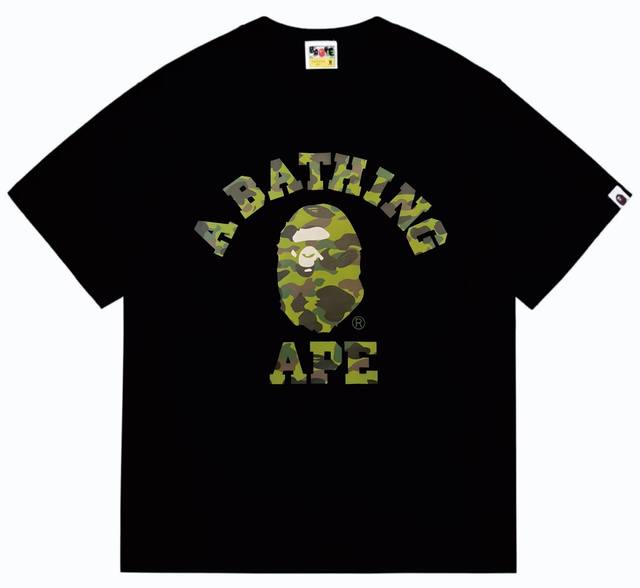 Sc249# Top version Bape camouflage ape head letter print short-sleeved T-shirt M