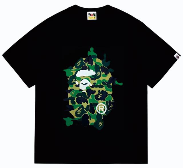 Sc246# Top version Bape Abc Camo Rebuild Big Ape Head Tee Reconstructed ape man