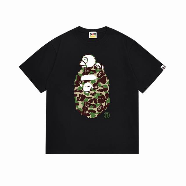 Sc146# Top version Bape sleeping monkey ape head pattern short-sleeved T-shirt M