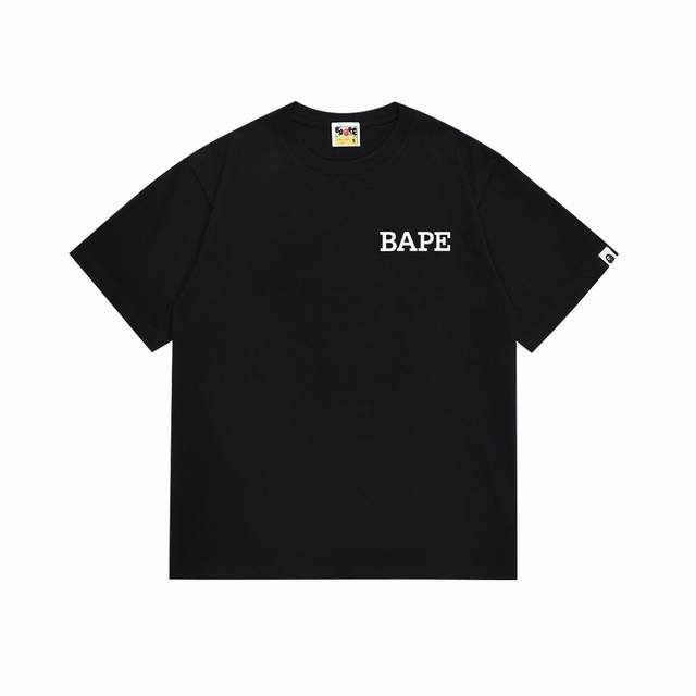 Sc076# Top version Bape ape head contrast color letter print short sleeve T-shir