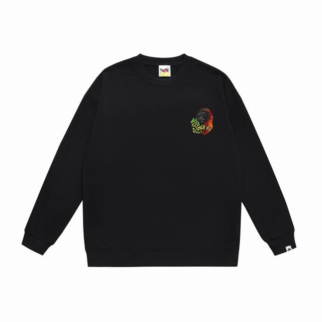 Model No. Sc430# Terry Plush 90 Top version Bape Ape Head Letter Print Loose Rou