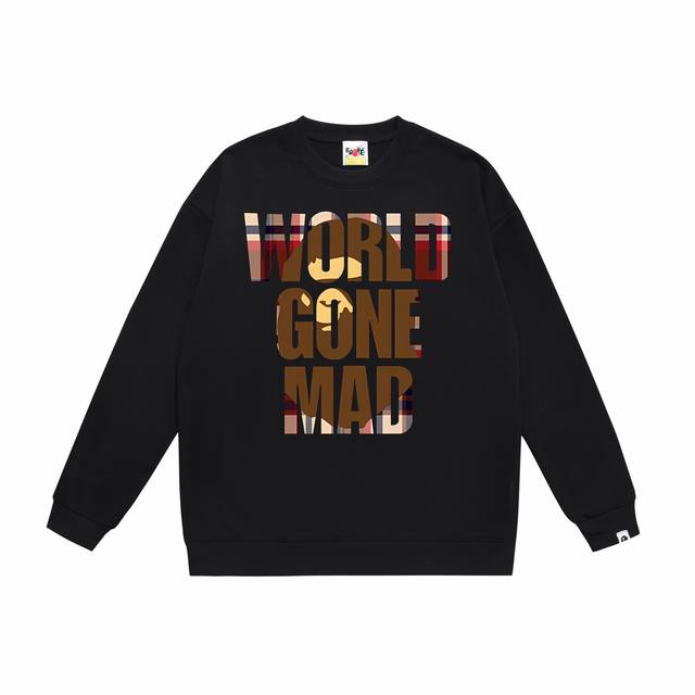 Model No. Sc426# Terry Plush 90 Top version Bape plaid letter ape head print rou