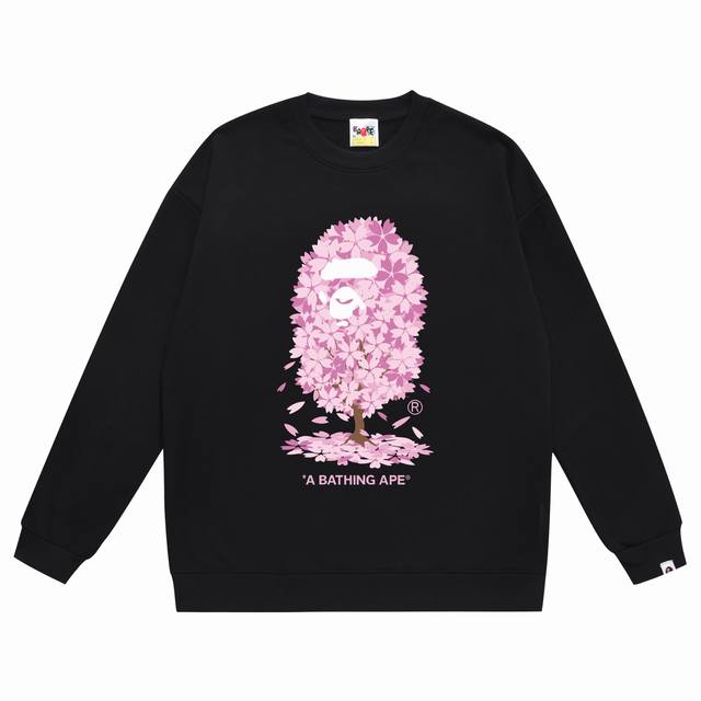 Style No. Sc339# Top version Bape Sakura II Limited Ss printed round neck sweats