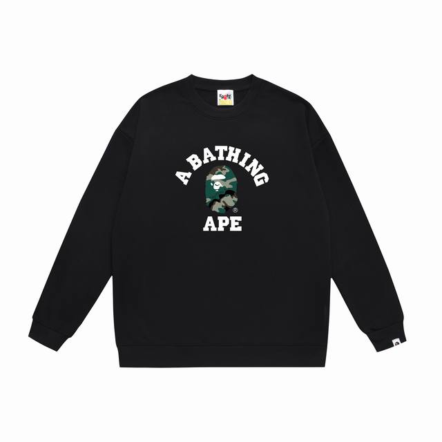 Model No. Sc358# Top version Bape Little Ape Head Classic Letter Print Round Nec