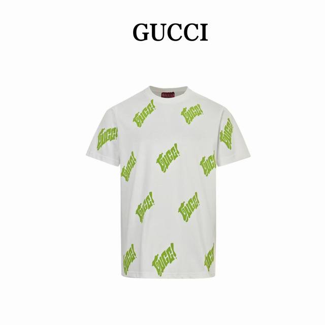 Gucci 25Ss Green Foam Print Short Sleeves Gucci's new T-shirt is made of heavy w