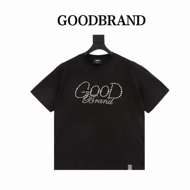 Goodbrand solid color pearl logo light luxury fashion high-end short-sleeved T-s