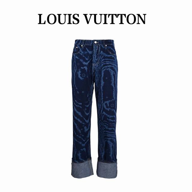 Louis Vuitton Lv blue wave laser dark pattern denim trousers The original versio