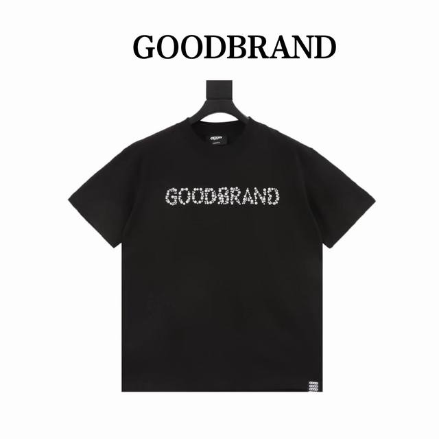 Goodbrand sequined slogan fashionable high-end short-sleeved T-shirt Unisex 350g