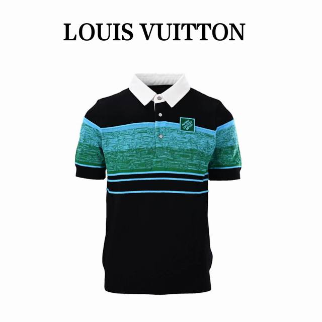 Louis Vuitton Lv green jacquard short-sleeved Polo shirt Authentic 11 purchased,