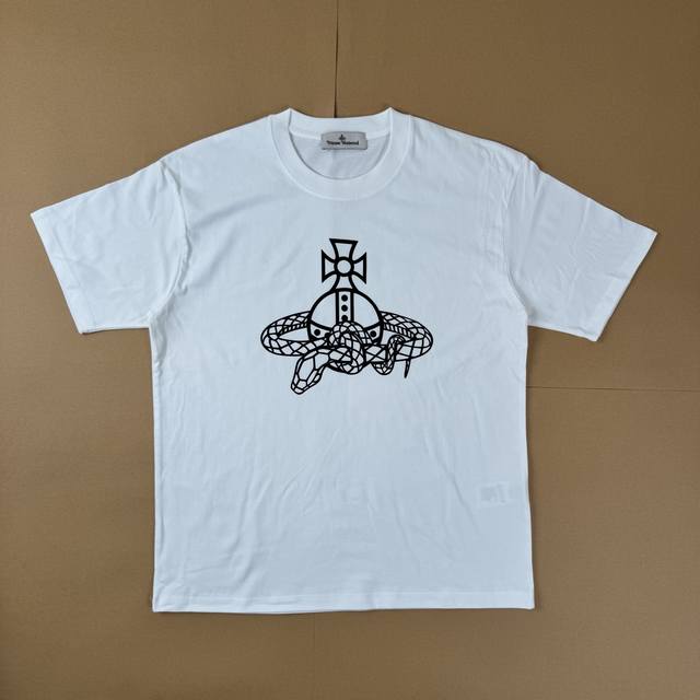 R19# Vivienne Westwood Fw24 Snake Year Limited Edition Logo Print Round Neck Loo