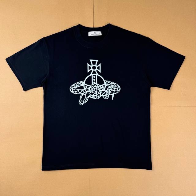 R18# Vivienne Westwood Fw24 Snake Year Limited Edition Logo Print Round Neck Loo