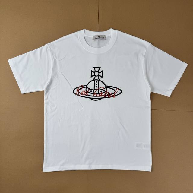 R17# Vivienne Westwood solid color printed round neck short sleeve T-shirt unise