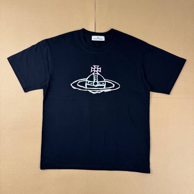 R16# Vivienne Westwood solid color printed round neck short sleeve T-shirt unise