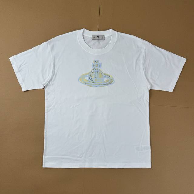 R15# Vivienne Westwood solid color printed round neck short sleeve T-shirt unise
