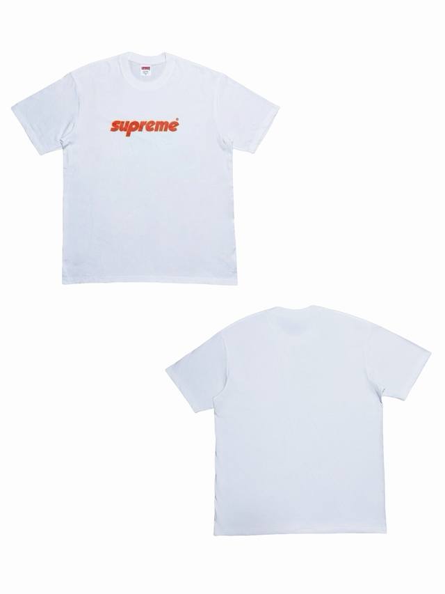 Su180# Supreme Logo round neck loose short-sleeved American trendy T-shirt, unis