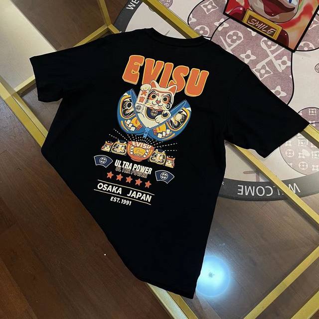 Fukushin 24Aw Men's Maneki Neko Print Short Sleeve T-shirt 2Eahtm2Ts513Rxctowht