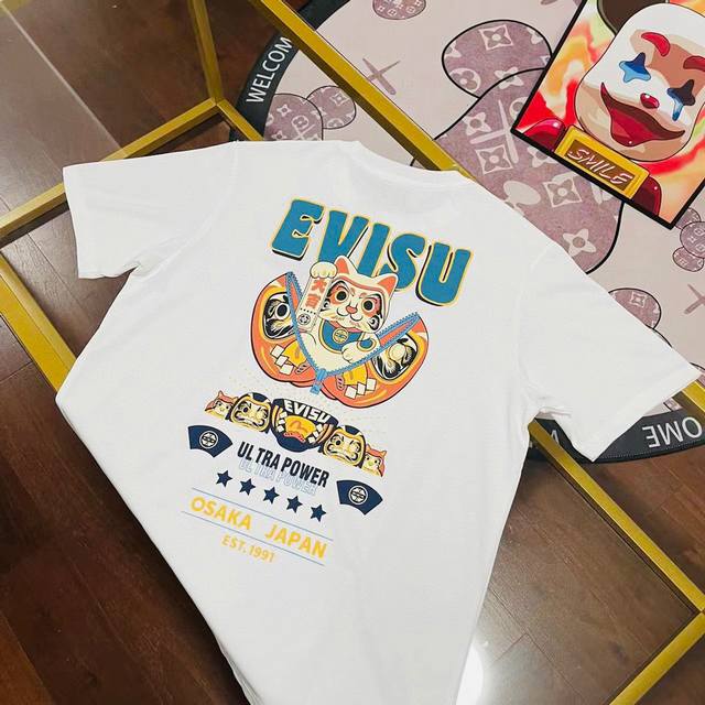 Fukushin 24Aw Men's Maneki Neko Print Short Sleeve T-shirt 2Eahtm2Ts513Rxctowht