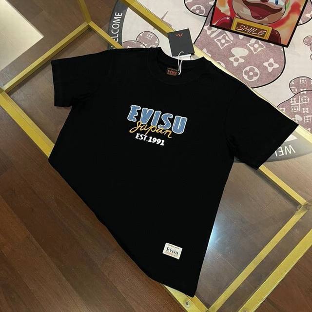 New arrival, Evisu Fushen 2025 new men's letter Daruma crucian carp large M shor