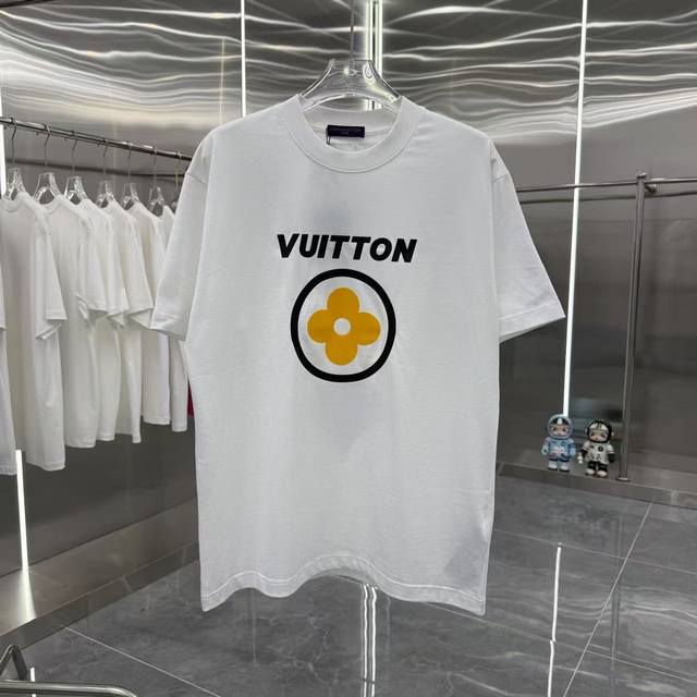 Lv 2025 spring and summer new short-sleeved T-shirt thick plate silicone foaming