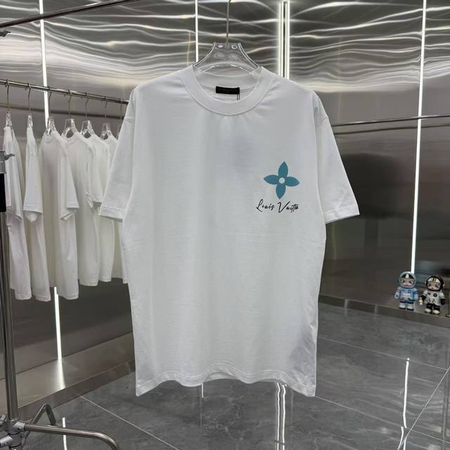 Lv 2025 spring and summer new short-sleeved T-shirt thick plate silicone foaming