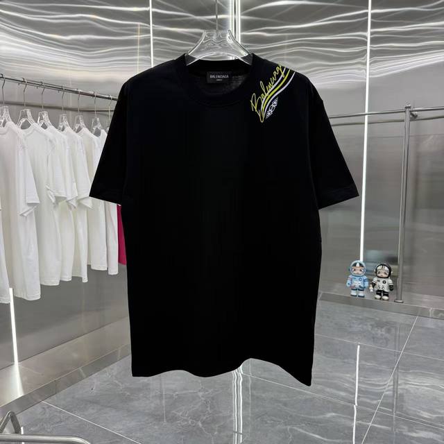 Bal Balenciaga 2025 Spring and Summer New 260g Short Sleeve T-shirt Personalized