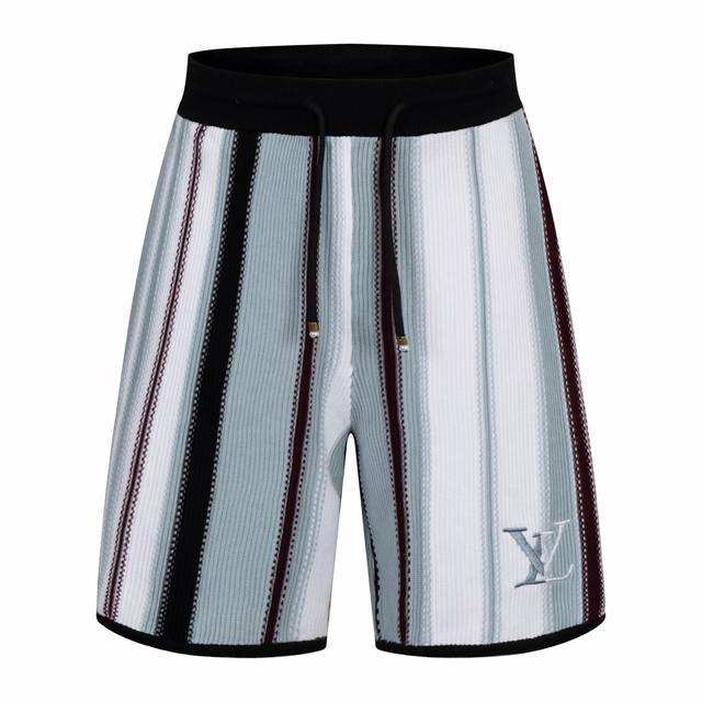 Exclusive supply of Lv color matching striped knitted shorts original 13100 purc