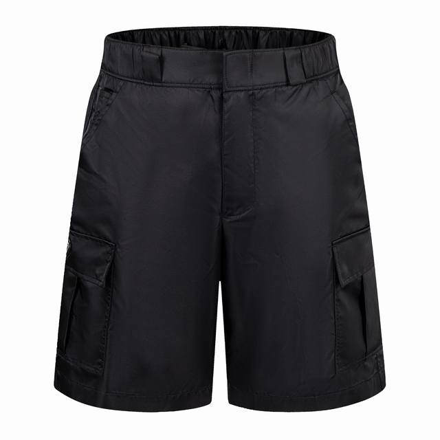 Exclusive supply of Pra recycled nylon double pocket work shorts black fabric is