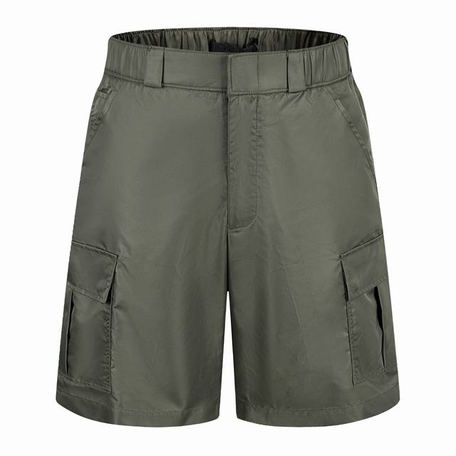Exclusive supply of Pra recycled nylon double pocket work shorts green fabric is