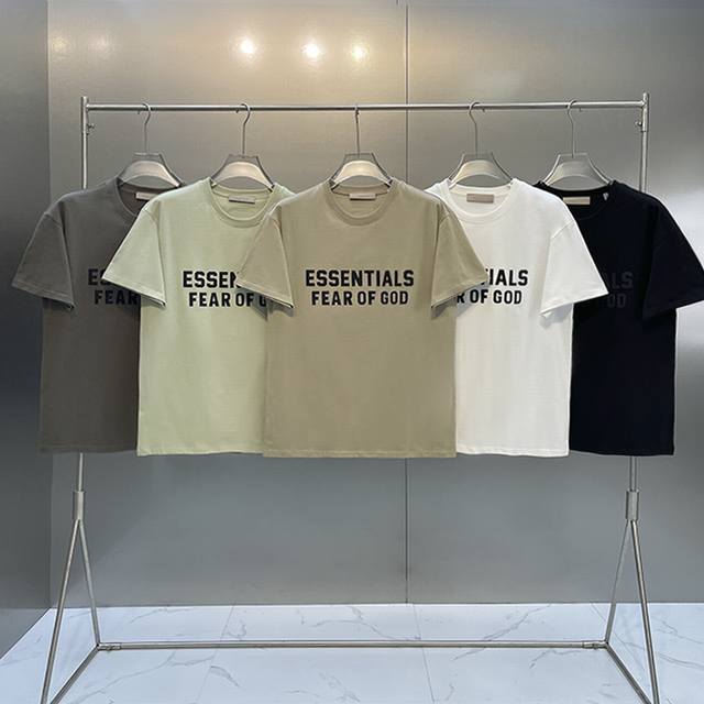 Model No. F20 Five colors Fear Of God Fog Essential front flocking basic print c