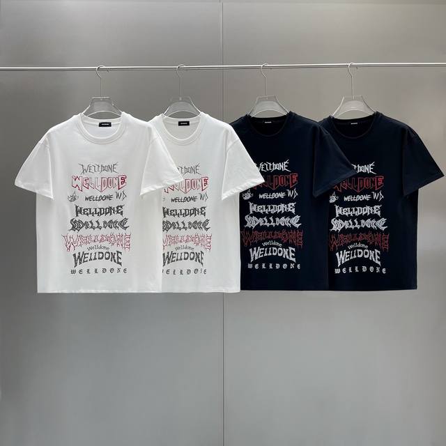 Style No. W50 We11Done classic basic couple loose Gothic Sanskrit barrage slogan