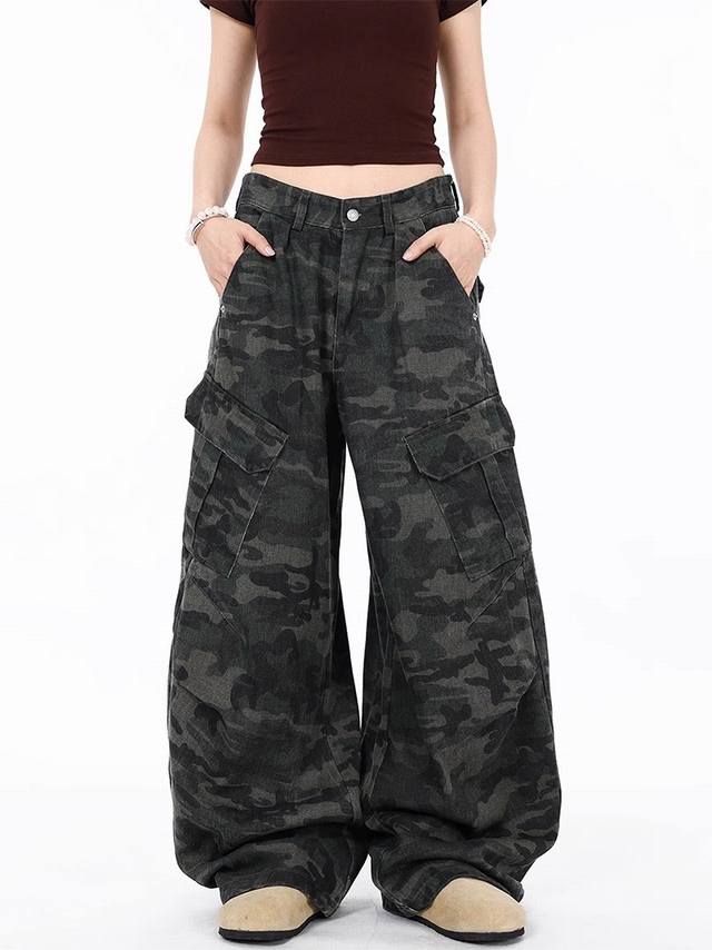 Style No.-898 Cleanfit American retro ripped camouflage washed workwear patchwor